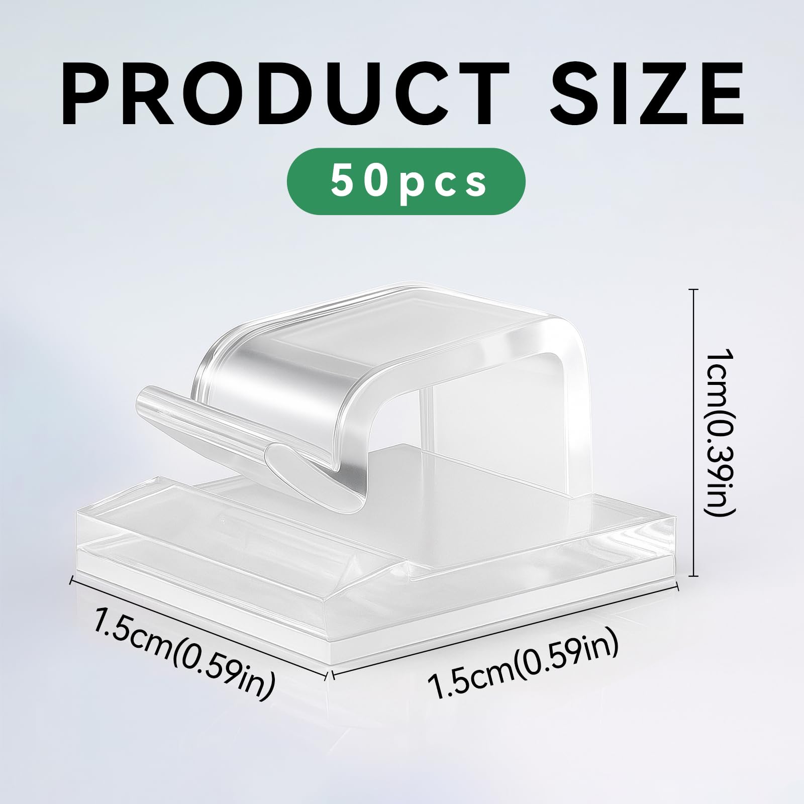 Cable Clips, 50PCS Sticky Cable Tidy Wire Clips, Adhesive Cable Management Holder for Organiser Wall, Desk Office Cables