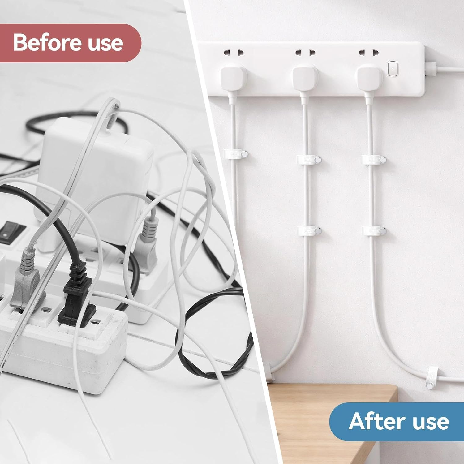 Cable Clips,4 Sizes Wire Clips Strong Nails Durable White Round Electrical Cable Wall Tidy Clips 4mm/6mm/8mm/10mm, 80 PCS for Ethernet Cable Telephone Line TV USB Cable