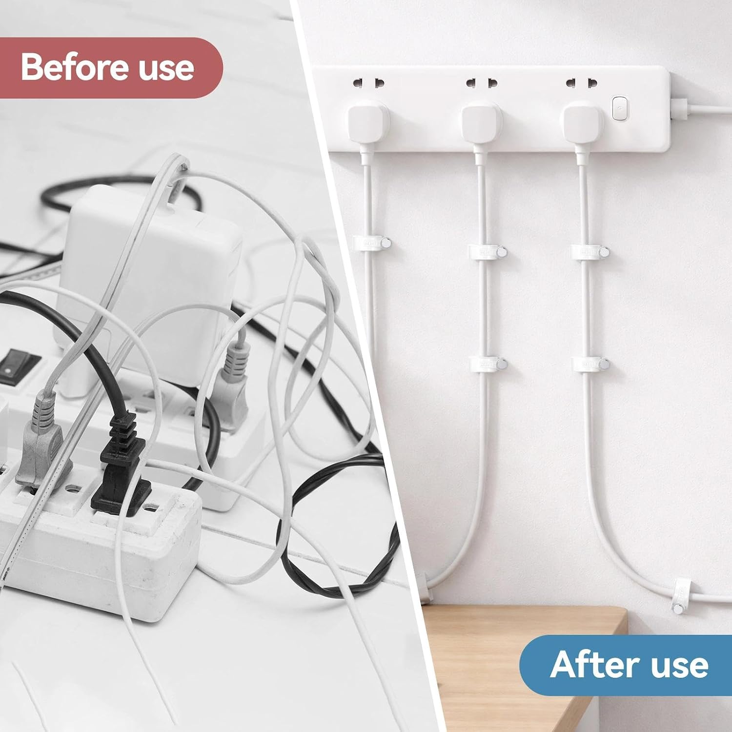 Cable Clips 10MM 60PCS,Wire Clips Strong Nails Durable White Round Electrical Wall Wire Tidy Clips for Ethernet Cable Telephone Line TV USB Cable